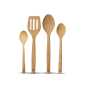 Doğal ahşap kaşık seti