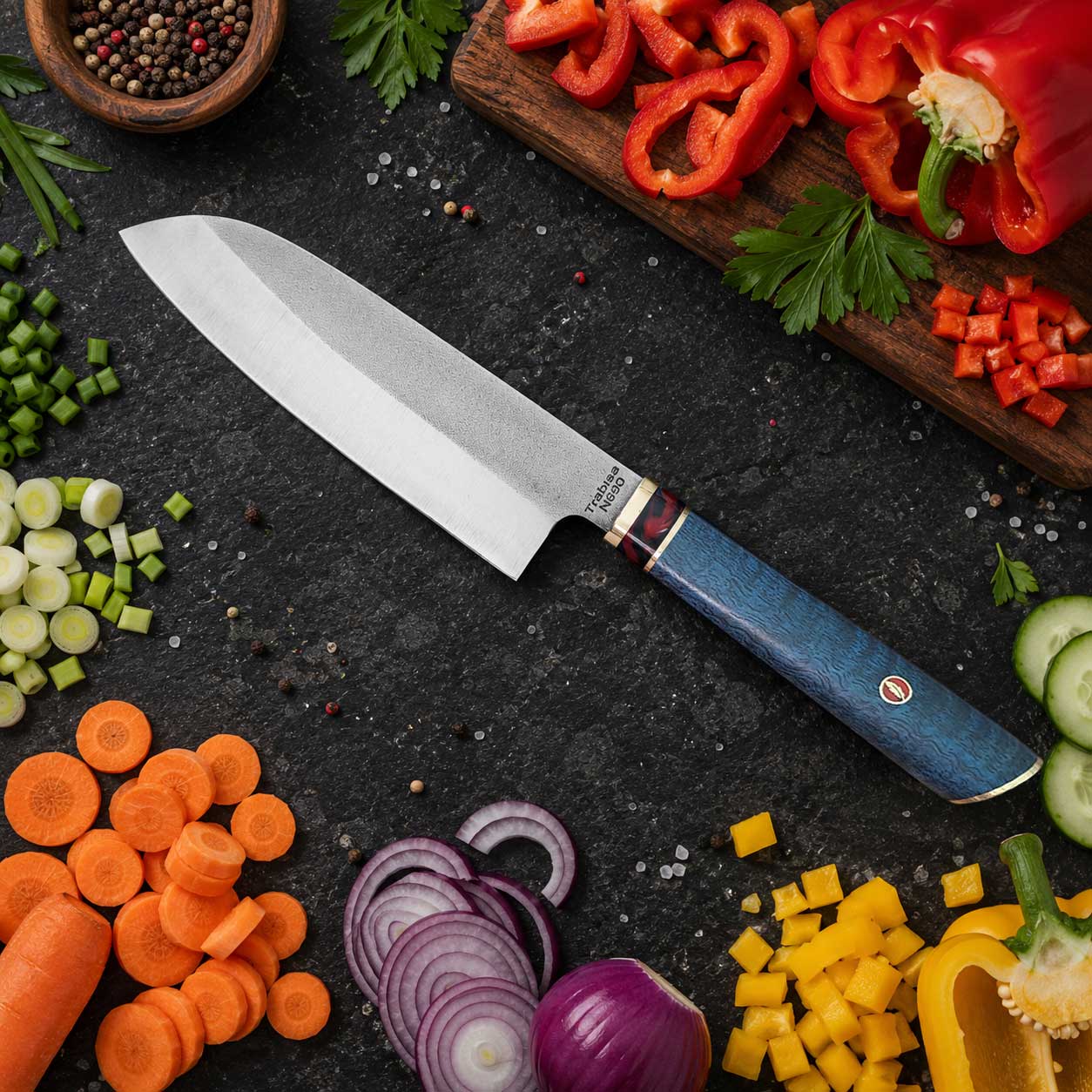 Sürmene El Yapımı N690 Santoku Şef Bıçağı