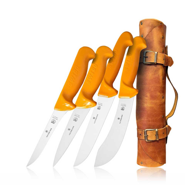 El Yapımı Özel Deri Çantalı Victorinox Swibo Kasap Seti