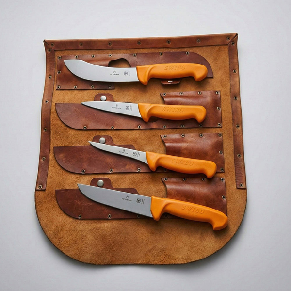 El Yapımı Özel Deri Çantalı Victorinox Swibo Kasap Seti