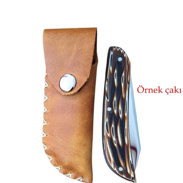El Dikimi Orta Boy Deri Çakı Kılıfı