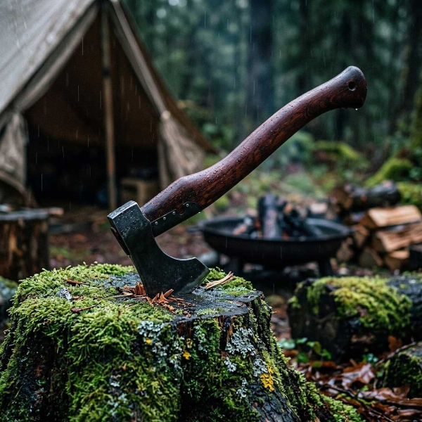 Yekpare Dövme Çelik Kamp Baltası